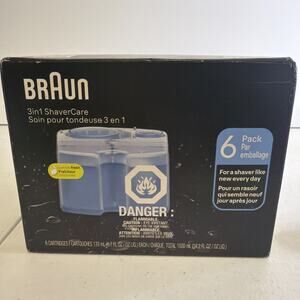 Braun 3 in 1 ShaverCare Cleaning Cartridges Lemon Fresh 6 Pack NEW Sealed
